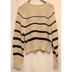 RDI Nwt L Moonlight Black horizontal Stripe Chunky Sweater